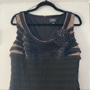 Black Dress with Mesh/Nude Stripes